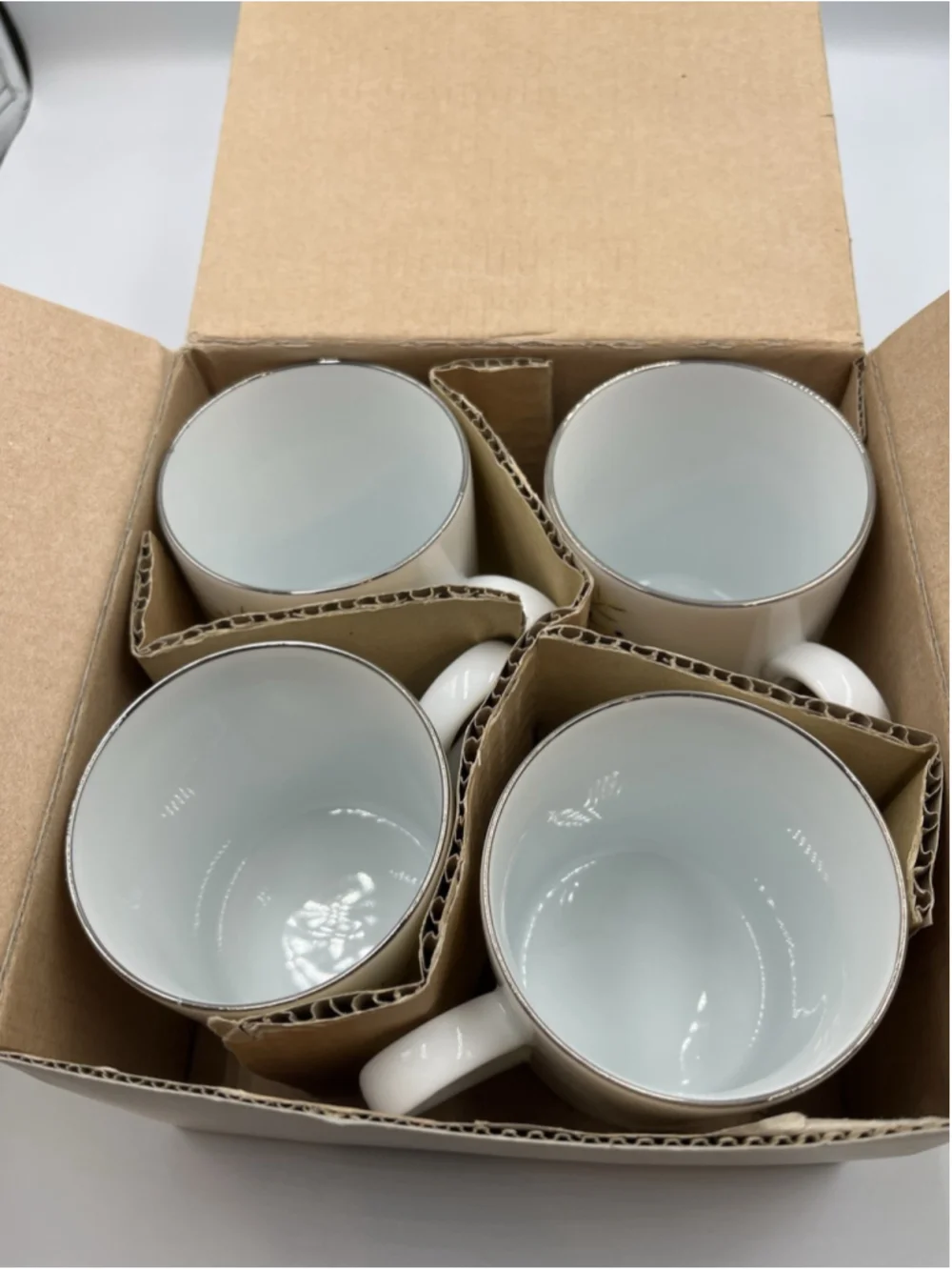 NIB Pottery Barn Reindeer Mugs, Comet, Cupid, Donner, & Blitzen Set of 4 JAPAN
